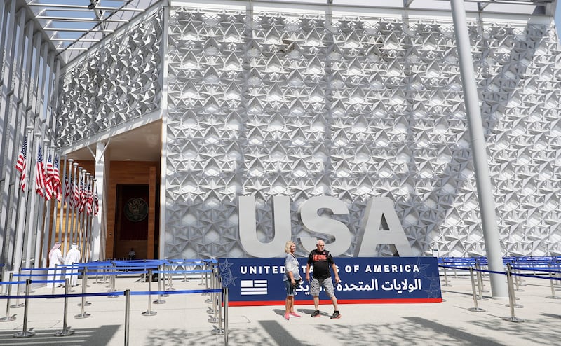 People visit the USA pavilion during the Expo 2020 Dubai. EPA