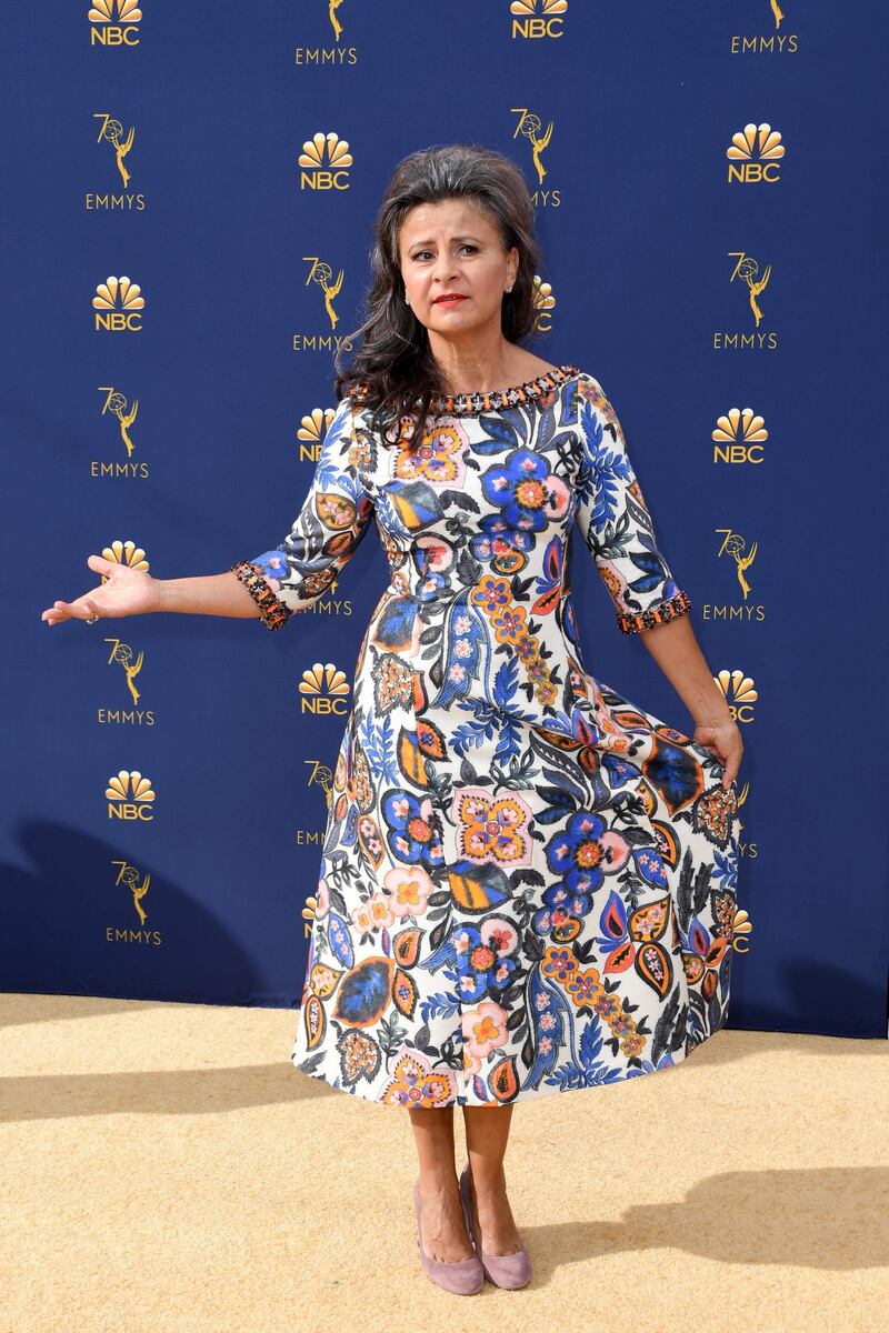 We love the beautiful print that adorns comedic legend Tracey Ullman's dress. Photo / AFP