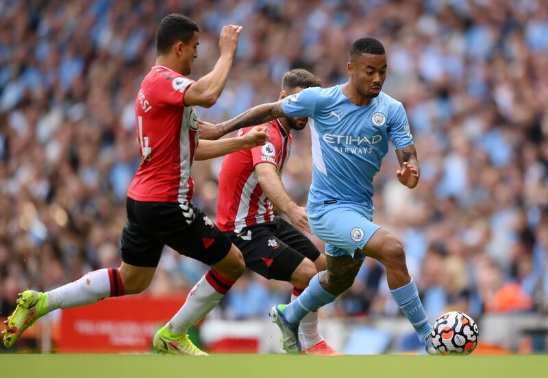 Gabriel Jesus 6 - Drifted in and out of the game on the right wing but was one of many who struggled against a frustrating Southampton defensive display. Getty
