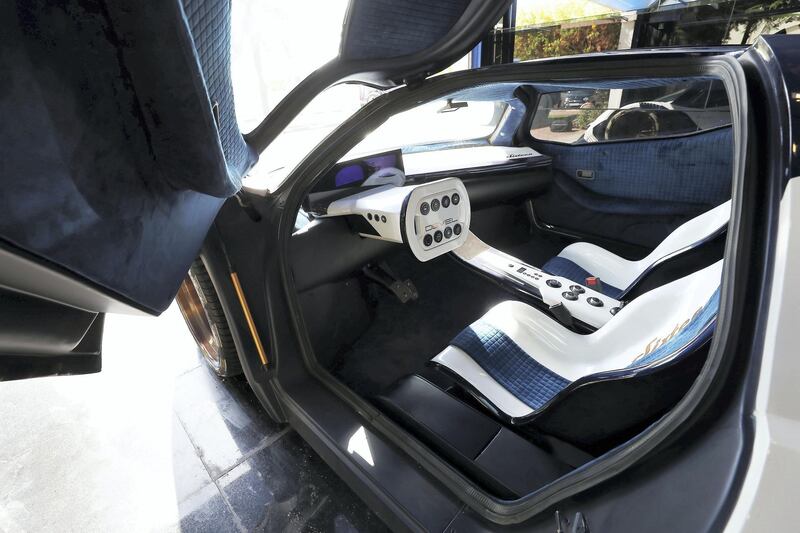 DUBAI , UNITED ARAB EMIRATES , November 15  – 2018 :- Interior of the Devel Sixteen supercar at the home of Majid Al Attar on Al Wasl road in Dubai. ( Pawan Singh / The National ) For Motoring. Story by Adam