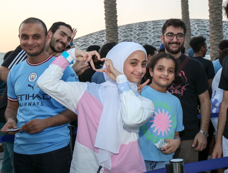 Fans at at the Louvre Abu Dhabi during Manchester City's trophy tour