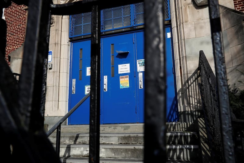 New York Public School 41 sits closed in the Queens borough of New York. Reuters