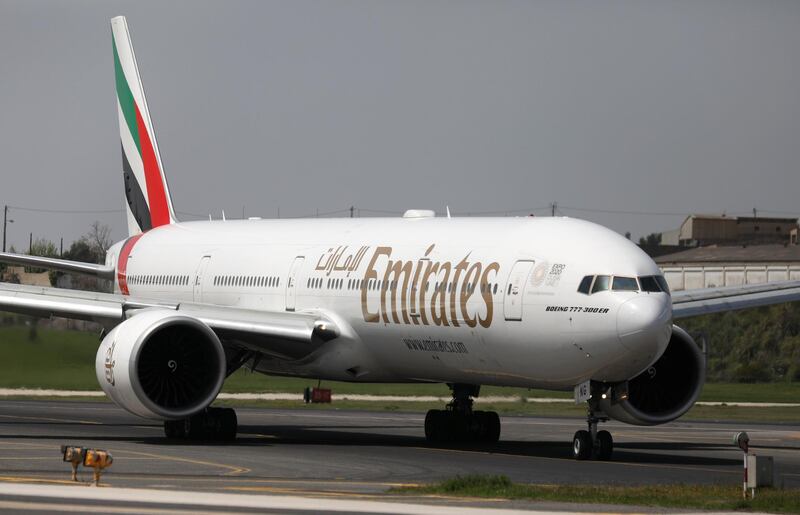 REFILE - CORRECTING CAPTION DESCRIPTION An Emirates Airlines Boeing 777-300ER plane prepares to take off at Lisbon's airport, Portugal April 24, 2018. REUTERS/Rafael Marchante