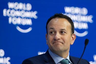 Ireland's Prime Minister Leo Varadkar attends a session of the annual meeting of the World Economic Forum in Davos, Switzerland, Thursday, Jan. 24, 2019. (Gian Ehrenzeller/Keystone via AP)