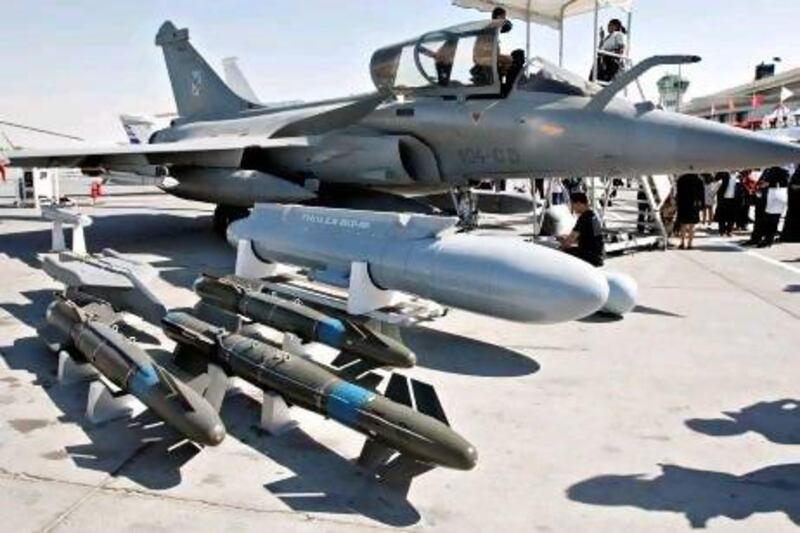 A Rafale fighter jet on display at the Dubai Air Show last year. Jeff Topping / The National