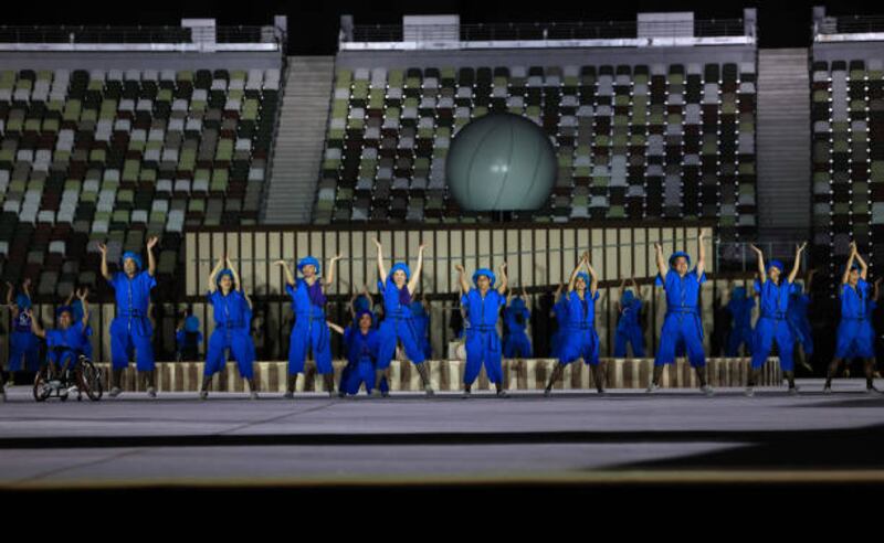 Performers during the opening ceremony of the Tokyo 2020 Paralympic Games. Getty