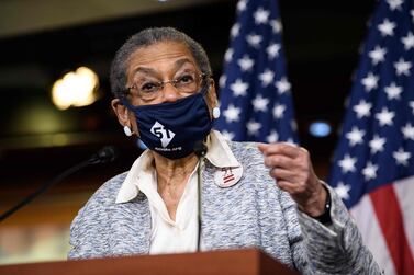 Eleanor Holmes Norton, delegate to the US House of Representatives representing the District of Columbia, speaks at a press conference before the House vote granting the area statehood. AFP