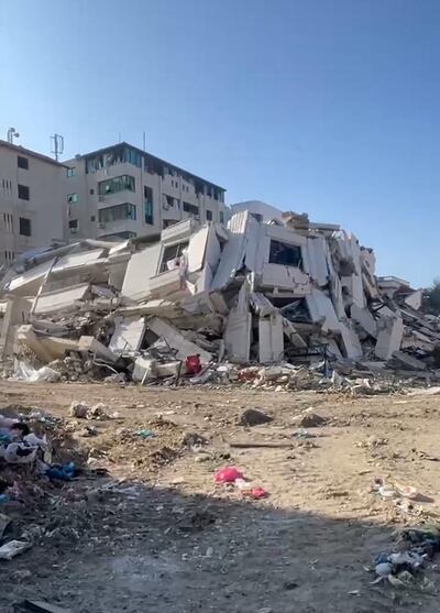 Hazem Harb’s home in Gaza’s Al Rimal was destroyed by Israeli forces. Photo: Harb family 