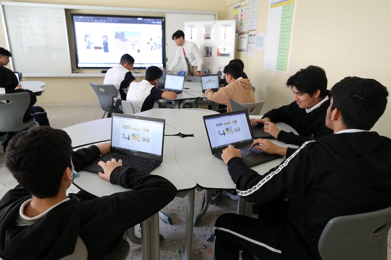A shorter working week has improved the lives of pupils and teachers in Sharjah, according to a survey carried out by the education authorities. Chris Whiteoak / The National