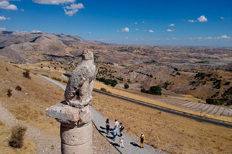 The Karakus Tumulus monument in Adivaman, built for Queen Isias and two princesses in 30-20 BC.