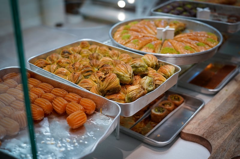 A range of freshly made Middle Eastern pastries