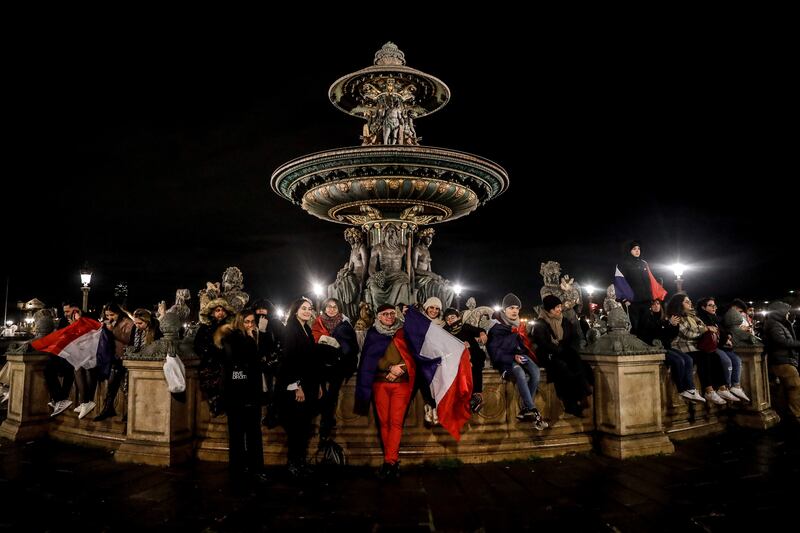 Supporters gather on the Place de la Concorde in Paris for the arrival of the France football team. EPA