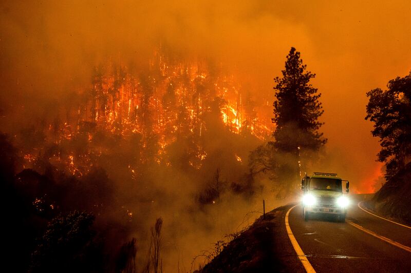 The McKinney Fire burns in Klamath National Forest, California. AP