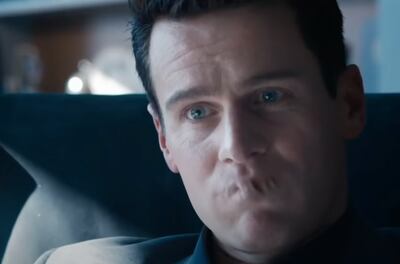 Jonathan Groff appears with his mouth melting shut in a similar manner to Neo's in the first movie in 1999
