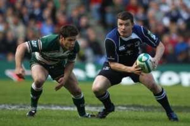 EDINBURGH, SCOTLAND - MAY 23:  Brian O'Driscoll of Leinster moves away from Dan Hipkiss during the Heineken Cup Final between Leicester Tigers and Leinster at Murrayfield on May 23, 2009 in Edinburgh, Scotland.  (Photo by David Rogers/Getty Images)