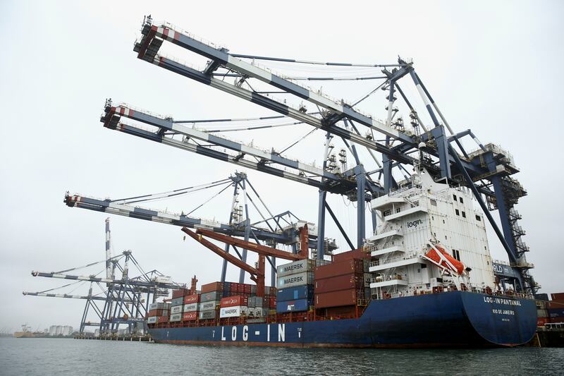 A cargo port in Brazil, which plans to boost its trade with the UAE. Carla Carniel / Reuters