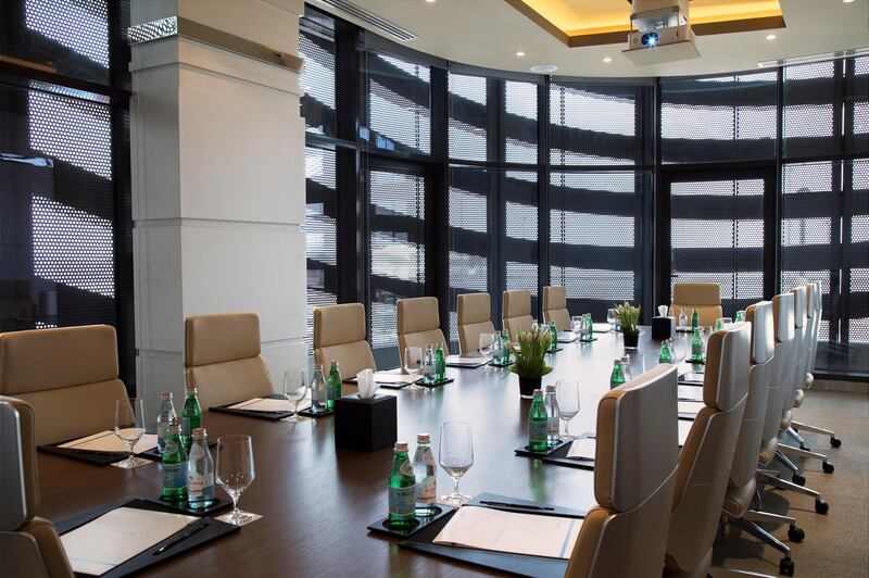 There are several meeting rooms within the business centre. Courtesy Pearl Rotana Capital Centre