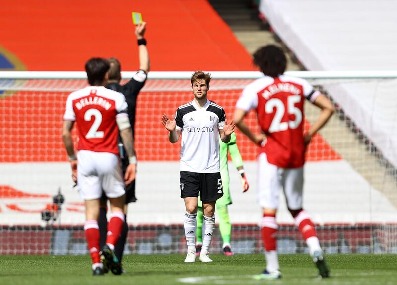 Joachim Andersen - 6: Danish captain caught in no man’s land in opening minutes when Smith Rowe cut back ball from byline and was left on knees after failing to cut out pass. Deflected into own net just before half-time but lineman’s flag had already gone up for offside. One superbly timed intervention on cross in second half with Martinelli ready to pounce. Defender on loan from Lyon was booked for foul on Xhaka. PA