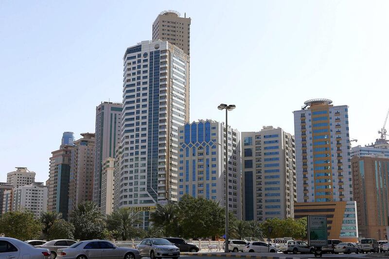 Sharjah, Al Nahda apartments: Q1 2015 down 1%. Q1 2014-Q1 2015 up 21%. Studio: Dh27-35,000. 1BR: Dh37-45,000. 2BR: Dh50-60,000. 3BR: Dh65-85,000. Pawan Singh / The National