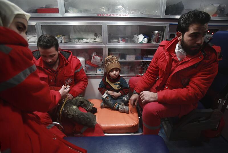 About 400,000 people in Eastern Ghouta are besieged by forces loyal to President Bashar Al Assad, and the United Nations and charities have pleaded for his government to allow evacuation of around 500 patients. Abdulmonam Eassa / AFP Photo
