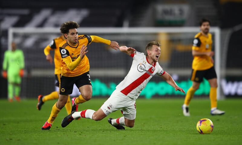 Wolves' Rayan Ait-Nouri (left) and Southampton's James Ward-Prowse battle for the ball. PA