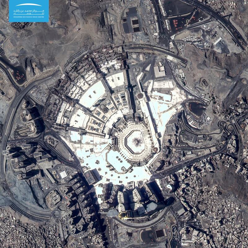 The Grand Mosque in Makkah, Saudi Arabia, captured by KhalifaSat. Photo: Mohammed bin Rashid Space Centre