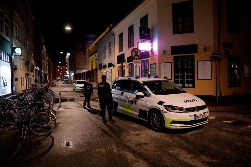Danish police secure the area near a synagogue in Copenhagen following a terrorist attack in the Austrian capital. AFP
