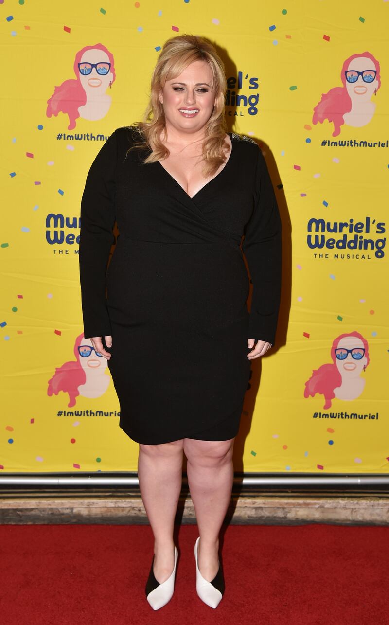 Rebel Wilson, in an LBD, attends the opening night of 'Muriel's Wedding The Musical' in Melbourne on March 23, 2019. EPA