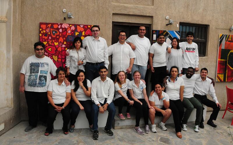 Artists with special needs at Mawaheb, a non-profit studio in Dubai, that has shut down amid the coronavirus pandemic. The studio that would have celebrated 10 years this month instilled confidence and imparted life skills to people with disabilities. Courtesy: Mawaheb