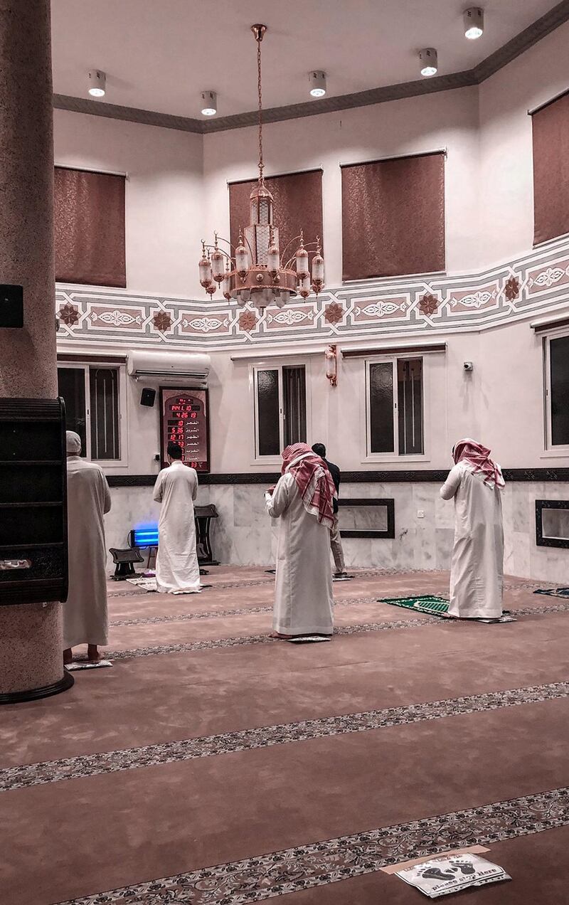 Worshippers prayed at newly reopened mosques in Jeddah on Sunday. Image supplied