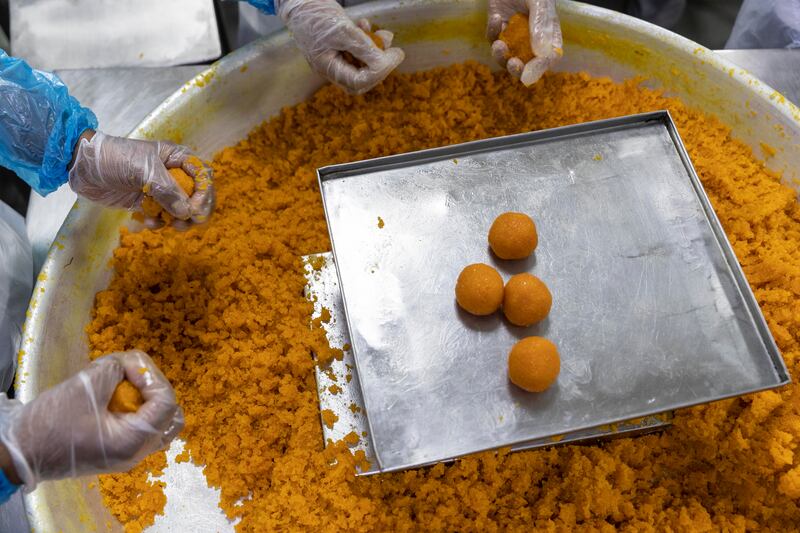 The workforce is divided into four sections – dry fruits, Bengali sweets, ghee and the syrup section.

