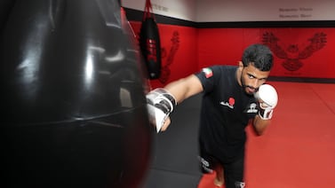 Emirati mixed martial artist Hadi Omar. 5-0 as a pro, has signed with the PFL and will make his debut for the promotion this summer. Al Warqa, Dubai. Chris Whiteoak / The National