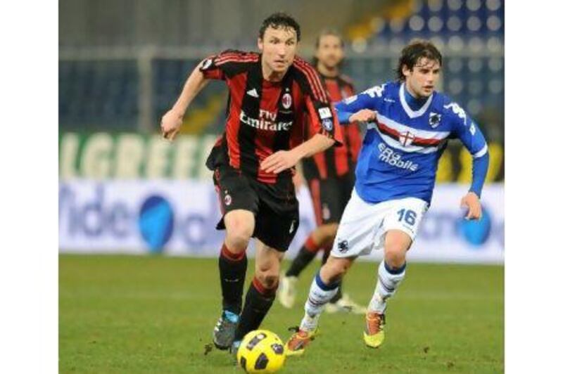 Mark van Bommel, in action for AC Milan against Sampdoria in the Coppa Italia this week, was signed from Bayern Munich.