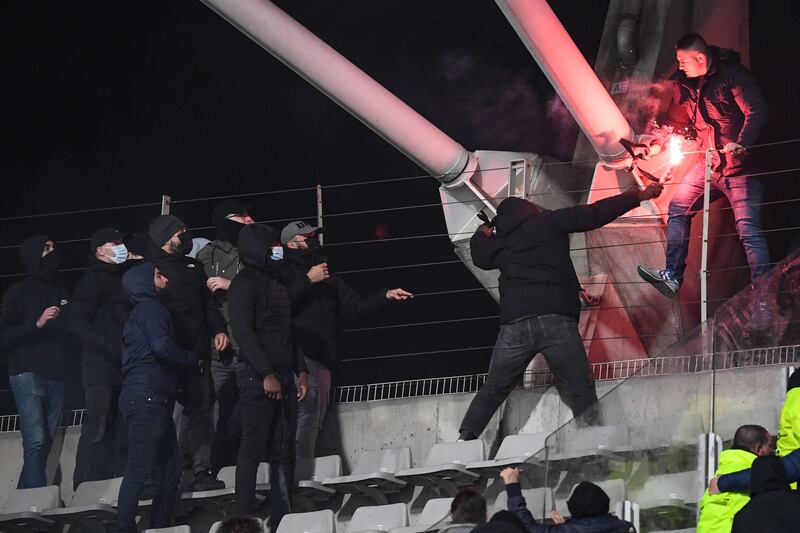 The French Cup match between Paris FC and Olympique Lyonnais was the latest French football game to witness serious crowd violence. AFP