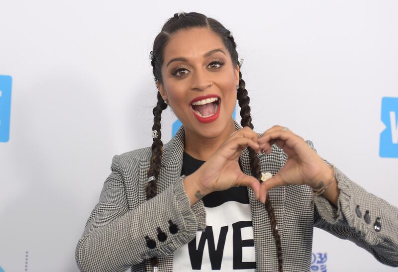 Lilly Singh arrives at WE Day California at The Forum on Thursday, April 19, 2018, in Inglewood, Calif. (Photo by Richard Shotwell/Invision/AP)
