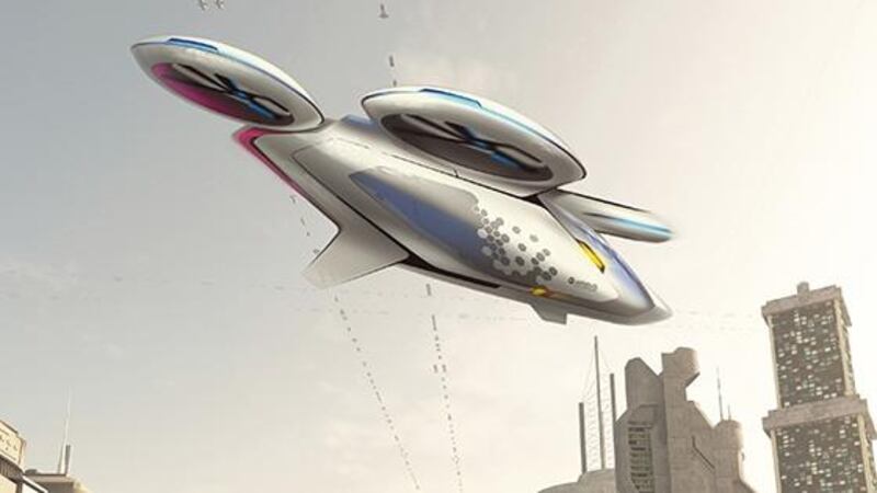 An artist’s impression of the CityAirbus transport system, which, in the future, several passengers could share on a journey. Courtesy Airbus