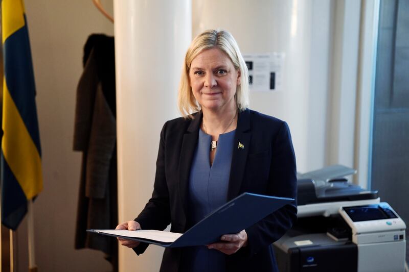 Magdalena Andersson resigned after one of her coalition partners pulled out of her government. AP