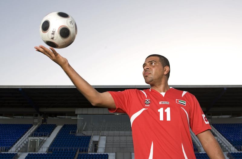 Khalid Ismail at Al Nasr’s Al Maktoum Stadium in Dubai in 2010. Ismail played on the 1990 UAE World Cup team. Jeff Topping / The National

