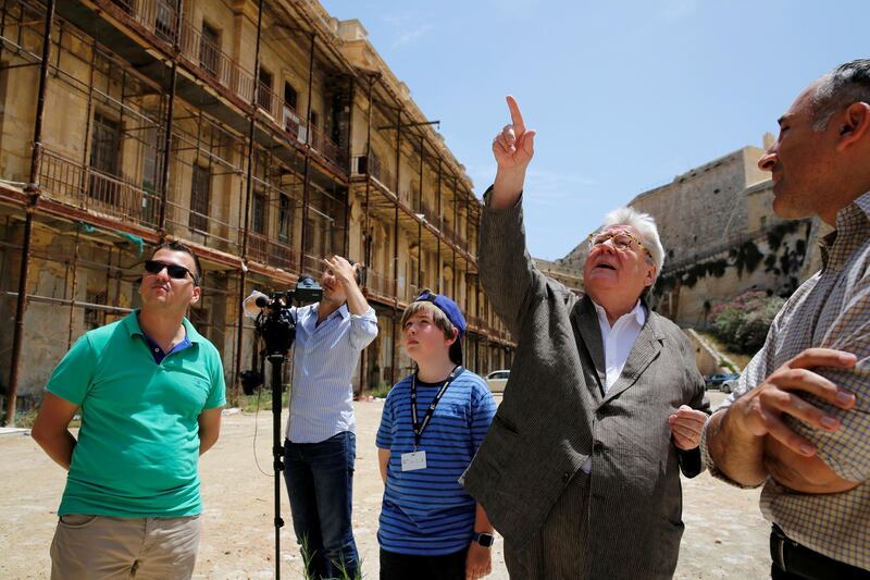 British film director Sir Alan Parker, second from right, in Malta for the second Valletta Film Festival. Reuters