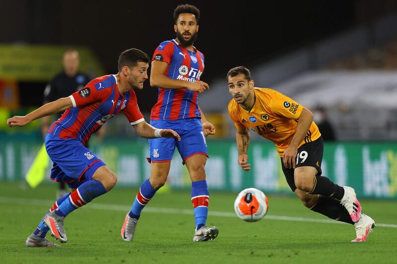 Wolverhampton Wanderers' Spanish defender Jonny Otto chases after the ball against Crystal Palace's English defender Joel Ward. AFP