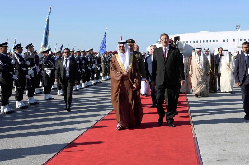 Sheikh Hamad bin Mohammed Al Sharqi, Supreme Council Member and Ruler of Fujairah, arrived at the Tunis–Carthage Airport in Tunis, Tunisia. Wam