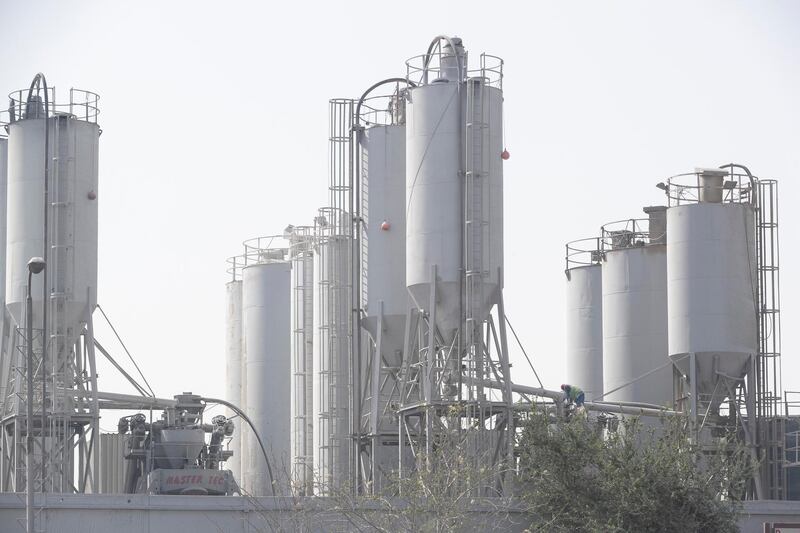 DUBAI, UNITED ARAB EMIRATES. 20 MAY 2018. Stock photography of cement factory in Dubai. (Photo: Antonie Robertson/The National) Journalist: None. Section: Stock.