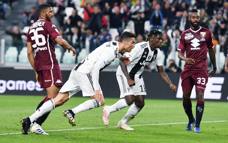 Juventus striker Cristiano Ronaldo scores against Torino. EPA