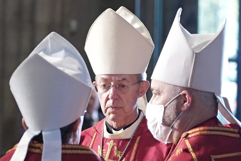 The Archbishop of Canterbury, the Most Reverend Justin Welby (centre), at Westminster Abbey in London. PA/file