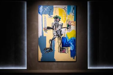 US artist Jean-Michel Basquiat's 1982 painting 'Warrior' is seen displayed at the Christies auction house showroom in Hong Kong in March. It sold for a record $41.7 million, the most expensive Western artwork to be sold in Asia. AFP
