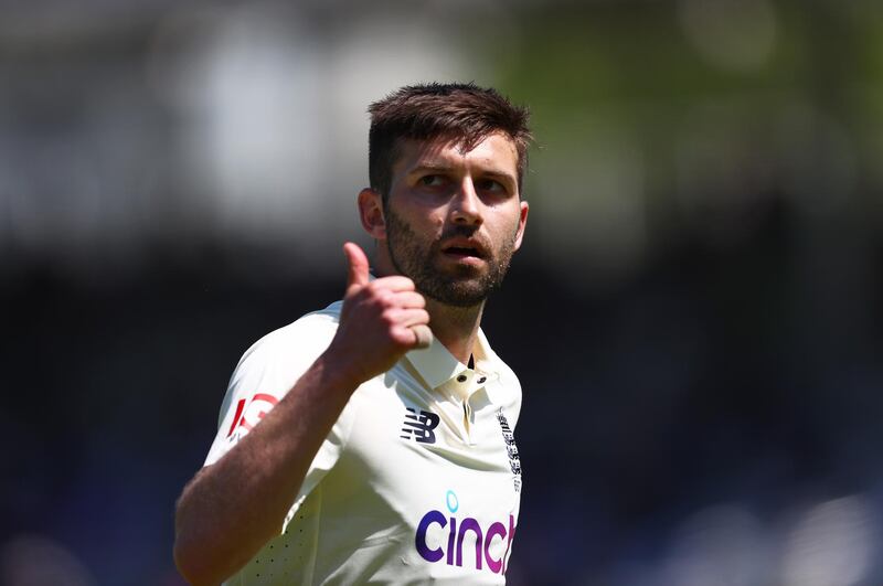 Mark Wood acknowledges the crowd after taking a wicket. Getty