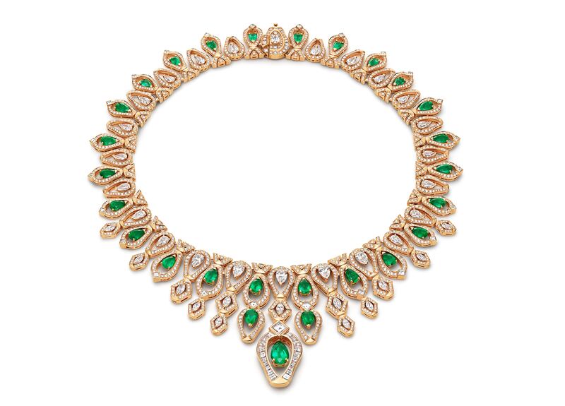 The show will also include one-of-a-kind pieces, such as this high jewellery necklace. Photo: Bulgari