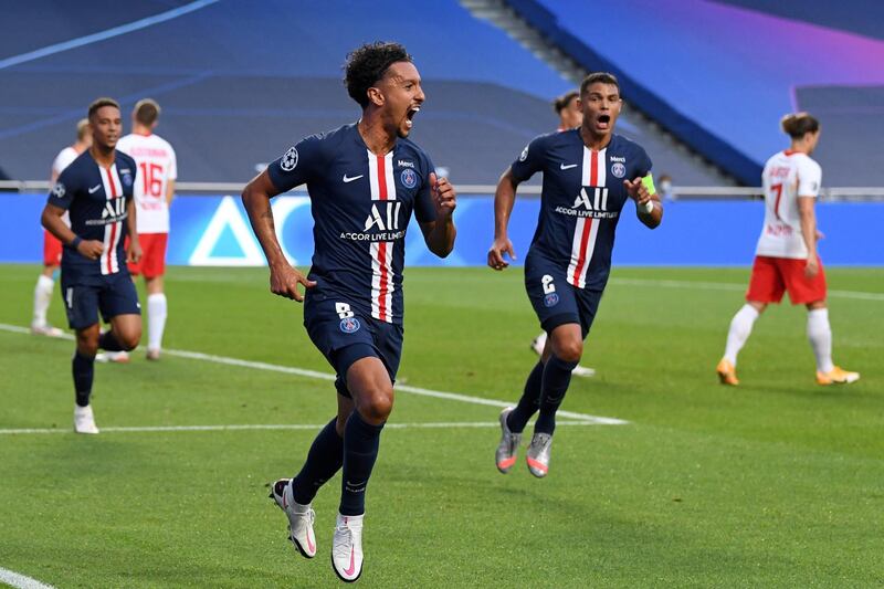 Marquinhos – 8. He settled PSG nerves with a towering header in the 13th minute, and was a vital presence in the PSG midfield throughout the 90 minutes. AFP