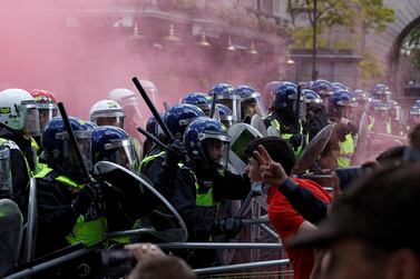 Counter-protestors clashed with police in London after they rallied against a Black Lives Matter demonstration following the death of George Floyd. Reuters