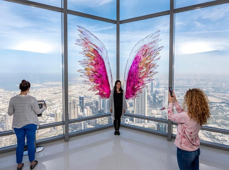 Colette Miller's Wings installation at the Burj Khalifa. Courtesy Burj Khalifa
